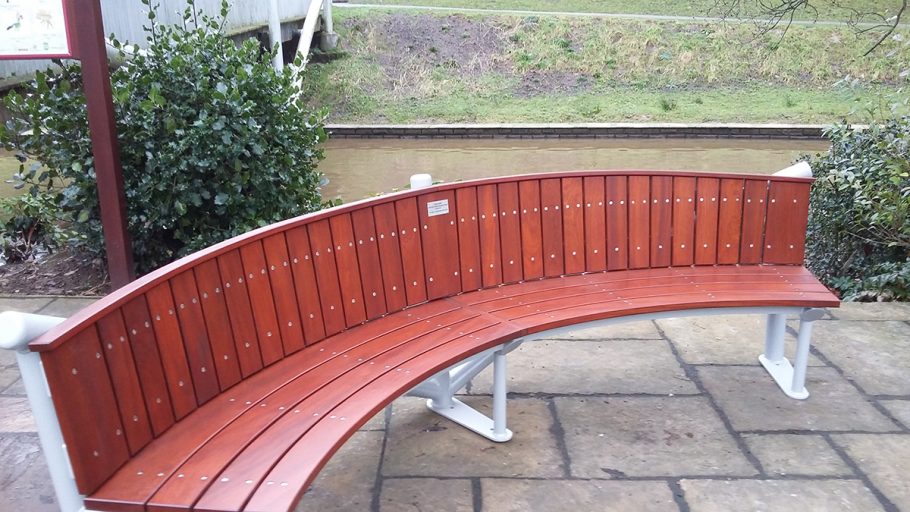 Detail of the wood on the Burma Star bench