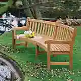A Curved Wooden Garden Bench by Woodcraft UK