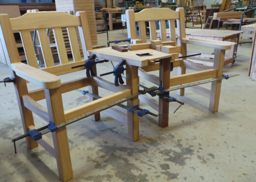 Helmsley Companion Bench glueing and clamping