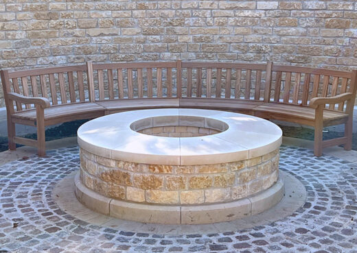 Bespoke curved bench for Dallas landscaping company