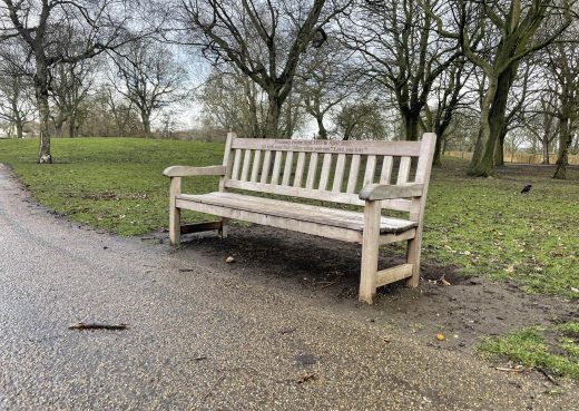 An old York bench installed in East Park, Hull