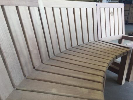 Nearing completion, a Lutyens bench for Holland