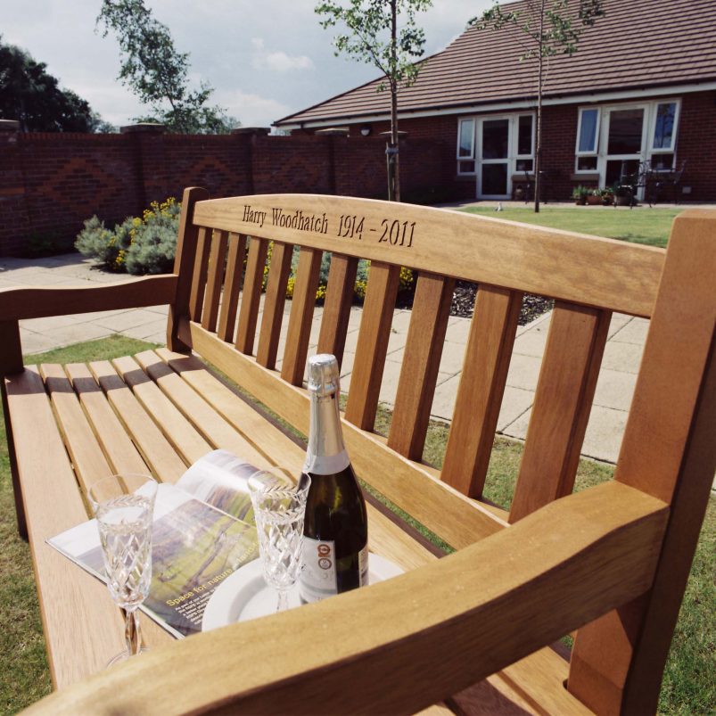 The Mendip curved bench frame ready for the seat to be constructed