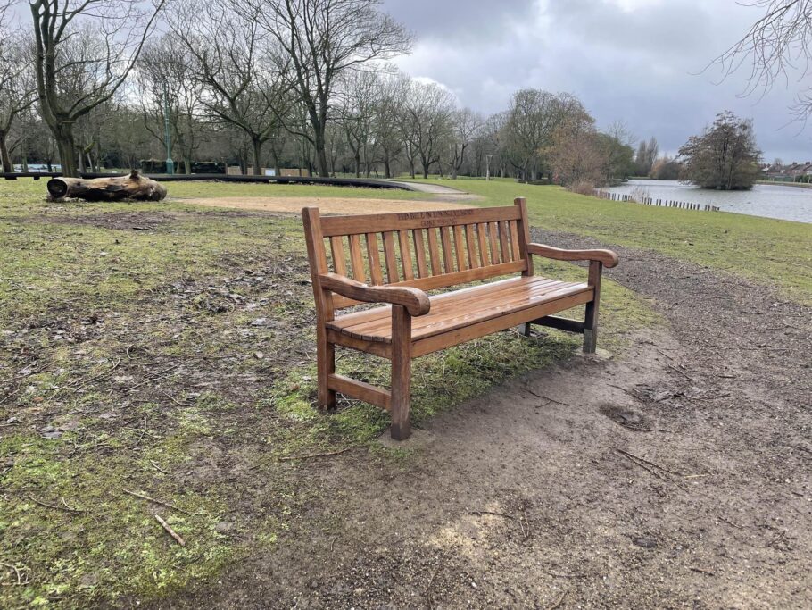 Mendip outdoor bench being installed in East Park, Hull