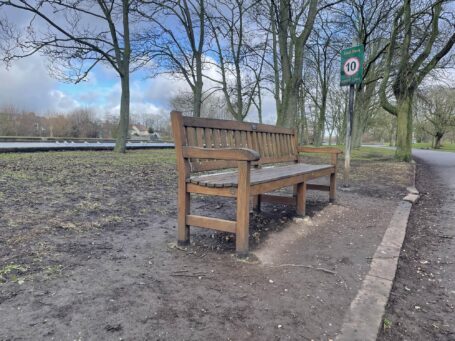 Side view of our York Bench