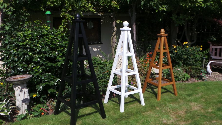 Wooden garden obelisks powder coated