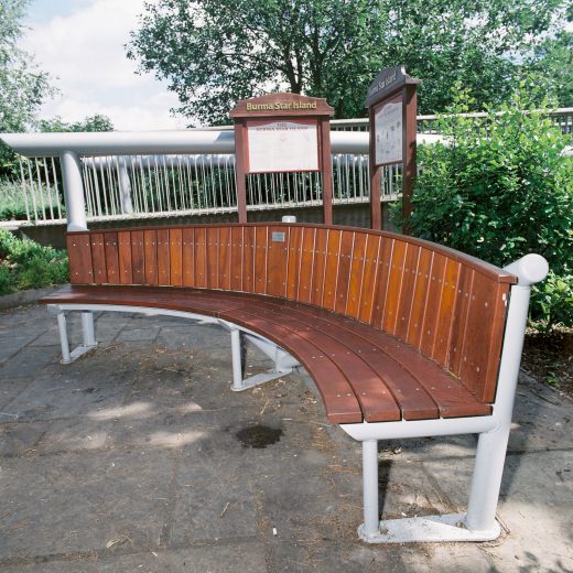 A Burma Star bench by Woodcraft UK
