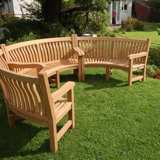 Bespoke curved garden bench