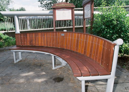 A Burma Star bench by Woodcraft UK