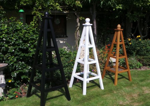 Wooden garden obelisks powder coated