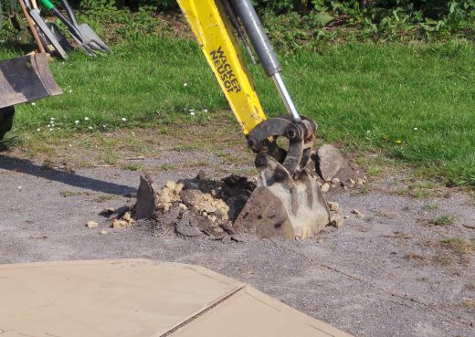 Digging the foundations for the play shelter