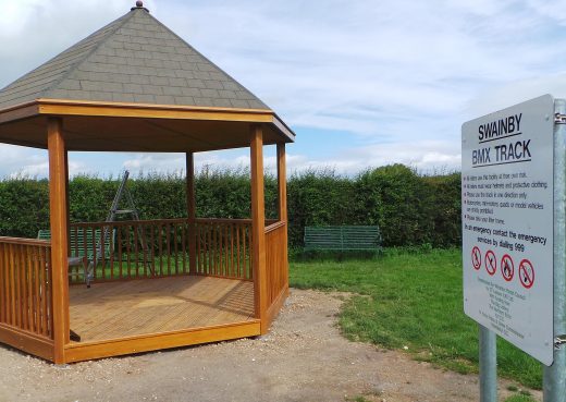 Play shelter almost installed