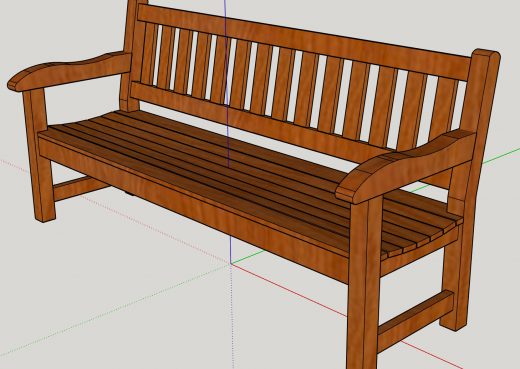 The Standard York memorial bench 3D