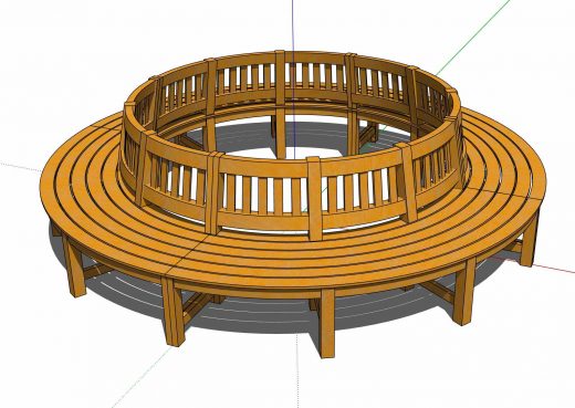 3D model of our curved tree seat