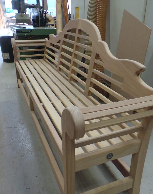 Nearing completion, a Lutyens bench for Holland