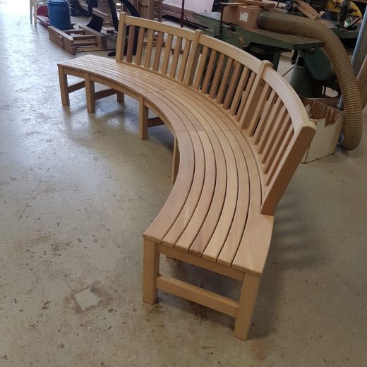 Almost complete, the Berlin curved bench