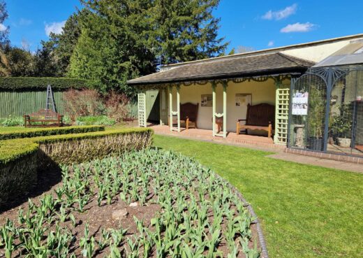 Burnby Hall showing our benches and obelisks