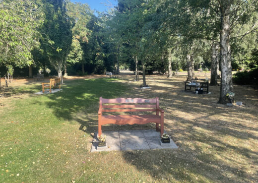 A treated Beverley Memorial Bench at the Chanterlands Crematorium