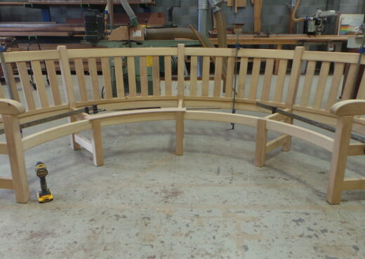 Front view of the York curved bench