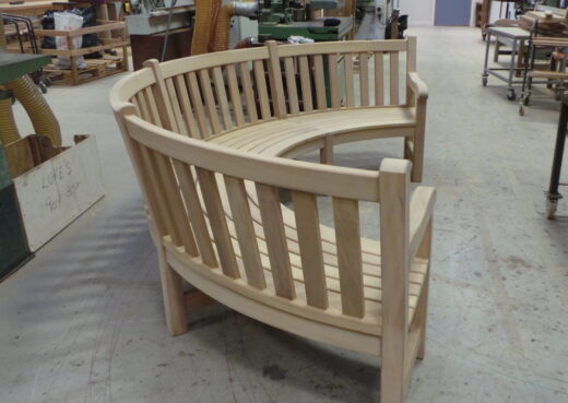 A curved bench based on the York design