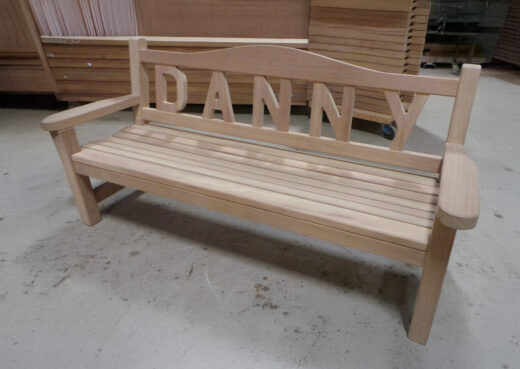 Danny's bench, A customised York bench with flat arms