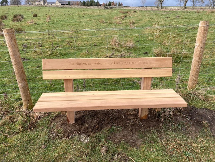 Staxton bench at Derwent Waterside Park, Near Consett County Durham