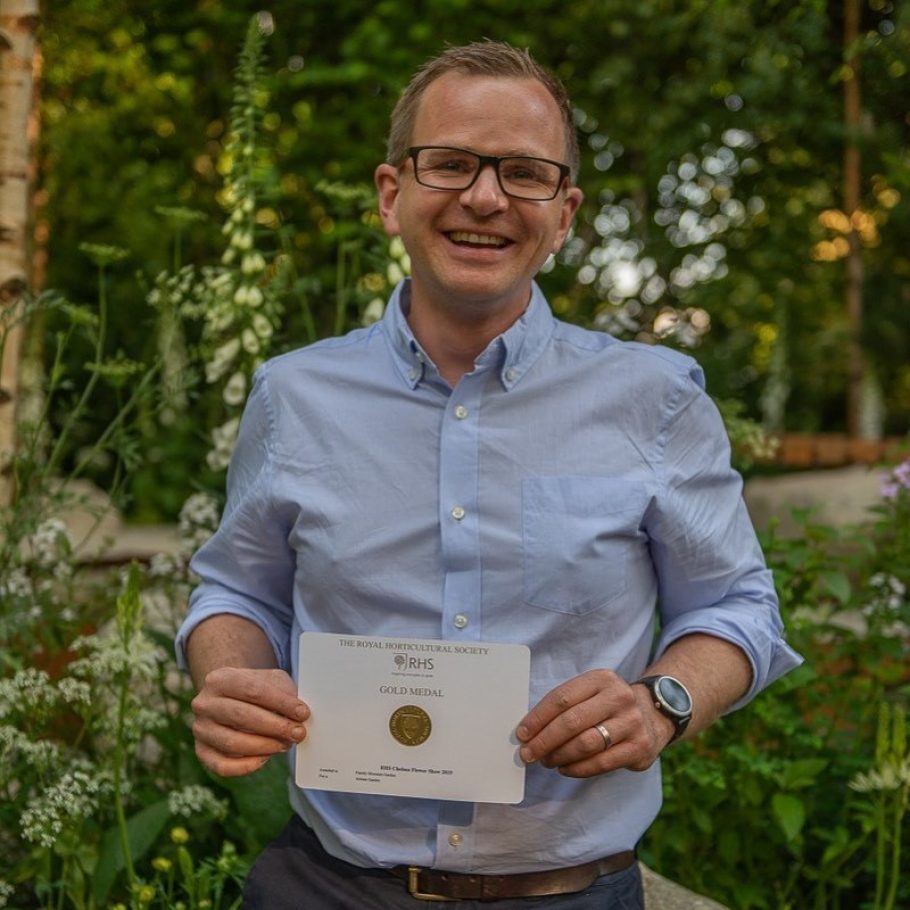 Alistair Bayford with Gold Medal from RHS Chelsea Flower Show