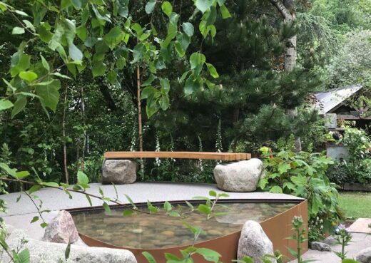The Woodcraft bench at the RHS Chelsea Flower Show 2019