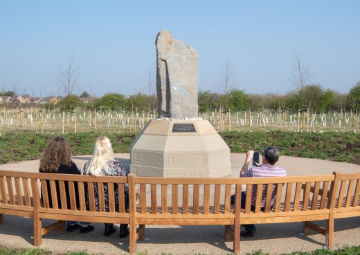 People already enjoying a sit down on our curved bench at Havering Borough Council memorial