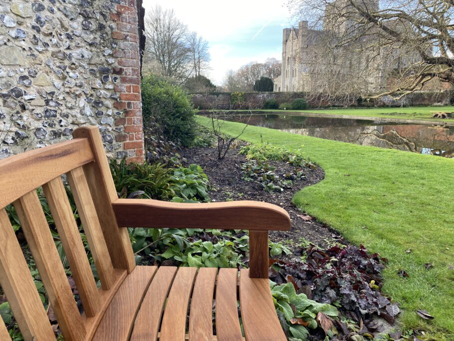Curved bench at the Hospital of St Cross & Almshouse of Noble Poverty