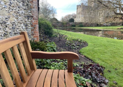 Curved bench at the Hospital of St Cross & Almshouse of Noble Poverty