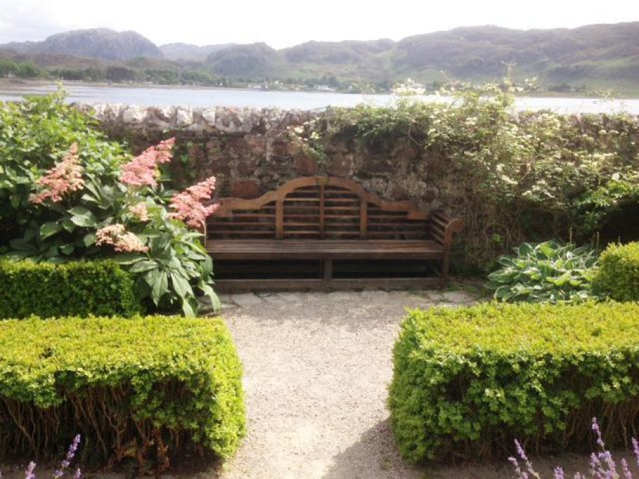 Loch Ewe in the background, our Lutyens bench