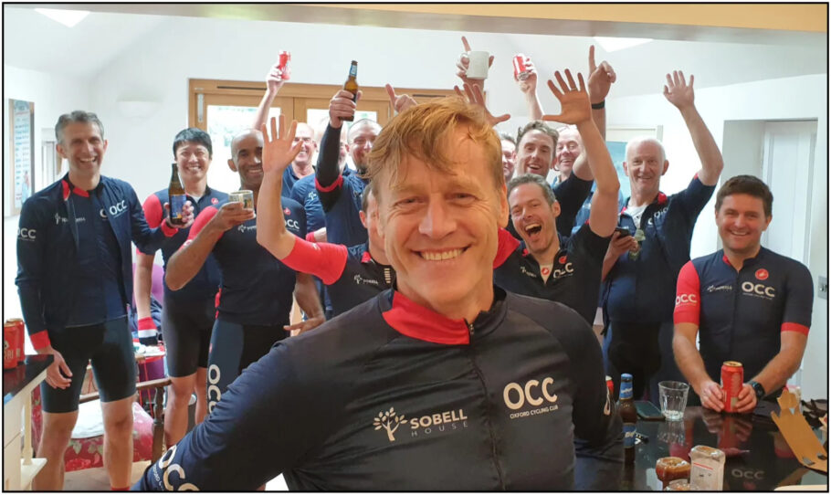 Johnny Morrison in the foreground with members of the Oxford Cycling Club behind him