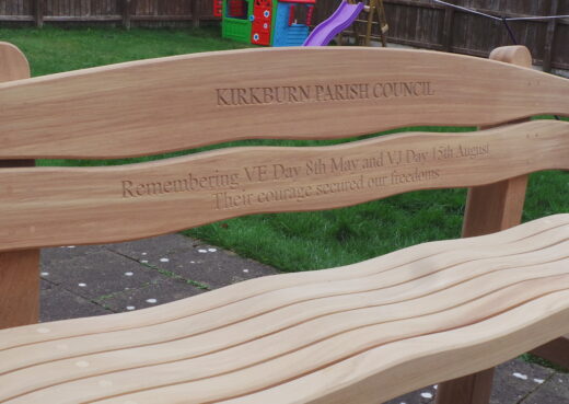The Kirkburn Parish Council VE / VJ Commemorative Waveform Bench
