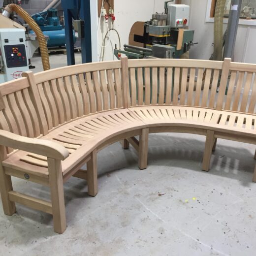 Curved bench for private customer in London