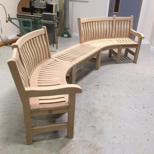 Curved bench system for London client