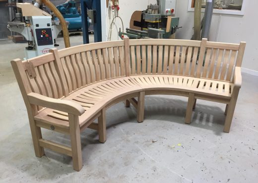 Curved bench for private customer in London