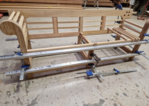 The Low Back Lutyens Bench in Construction.
