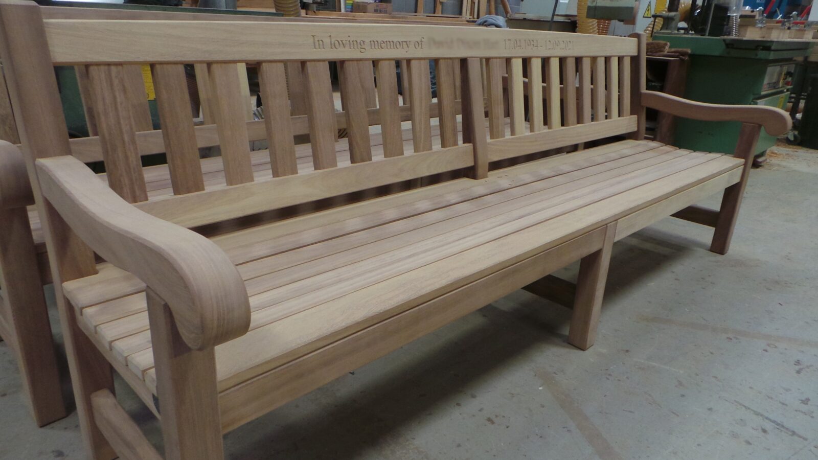 We have installed the Mendip memorial bench at Risby Folly | Woodcraft UK