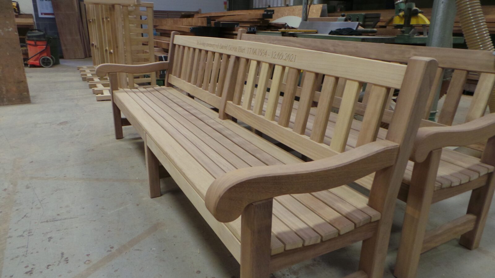 We have installed the Mendip memorial bench at Risby Folly | Woodcraft UK