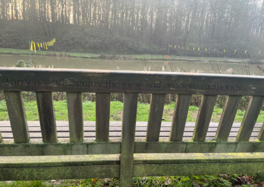 The memorial engraving is now quieter, softer.