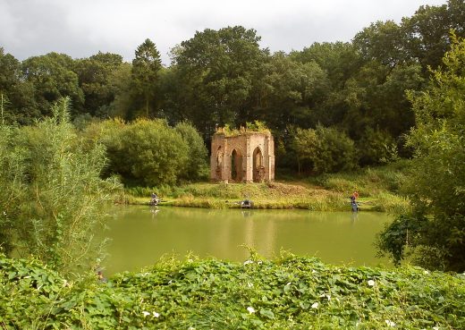 Risby Folly from across the pond panorama