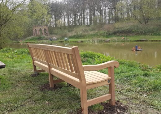 8ft Mendip memorial bench at Risby Folly