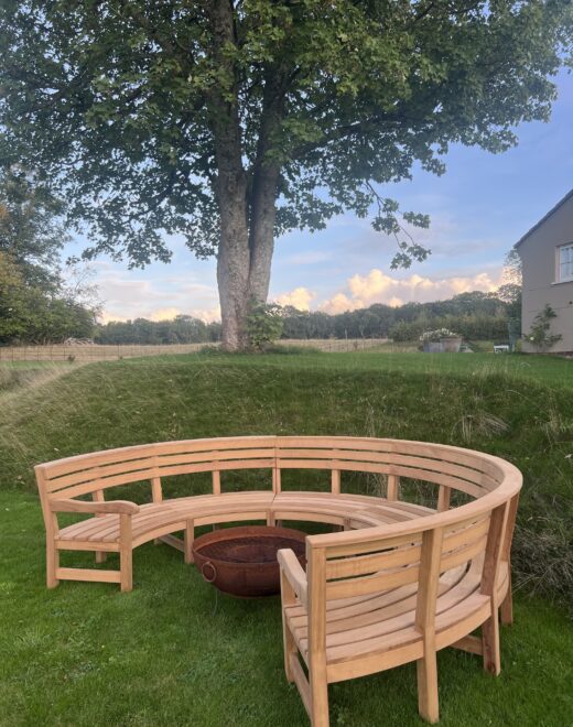 The Rosedale Curved wooden bench