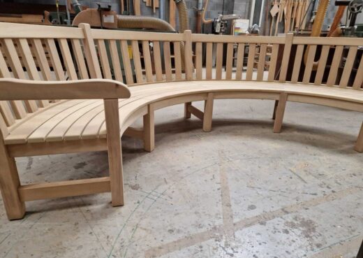 The completed Rosedale Curved bench
