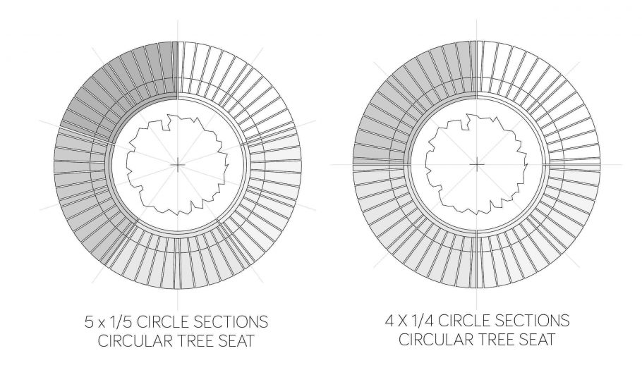 The Saltwick 1/5 and 1/4 sections forming tree seats.