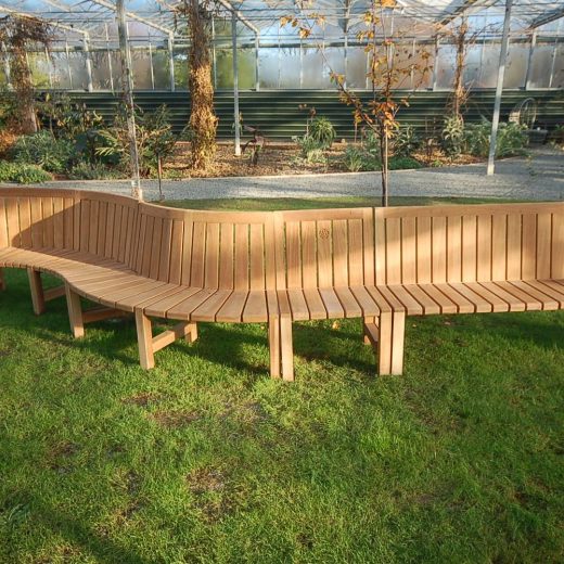 Modular curved bench system