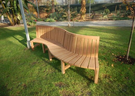 Designer curved perimeter bench
