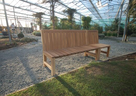 Bench and chair sections that form part of a perimeter bench