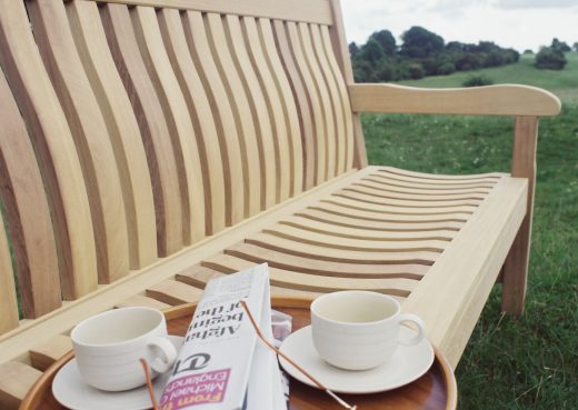 Detail view of the Scarborough wooden bench